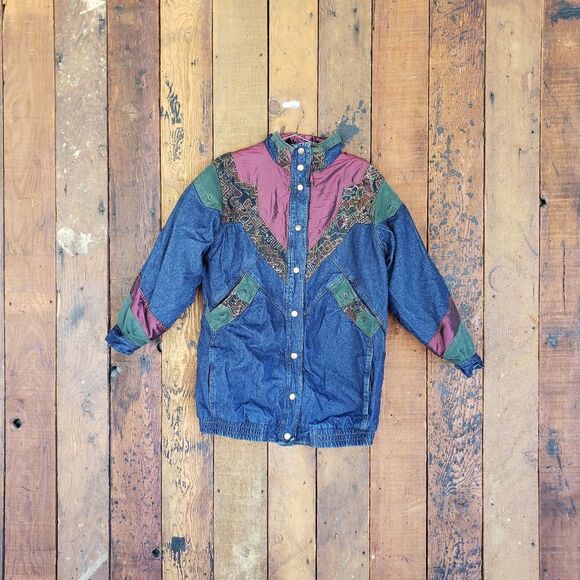Vintage Hunters Run Patch Work Jean Jacket - Picture 1 of 11